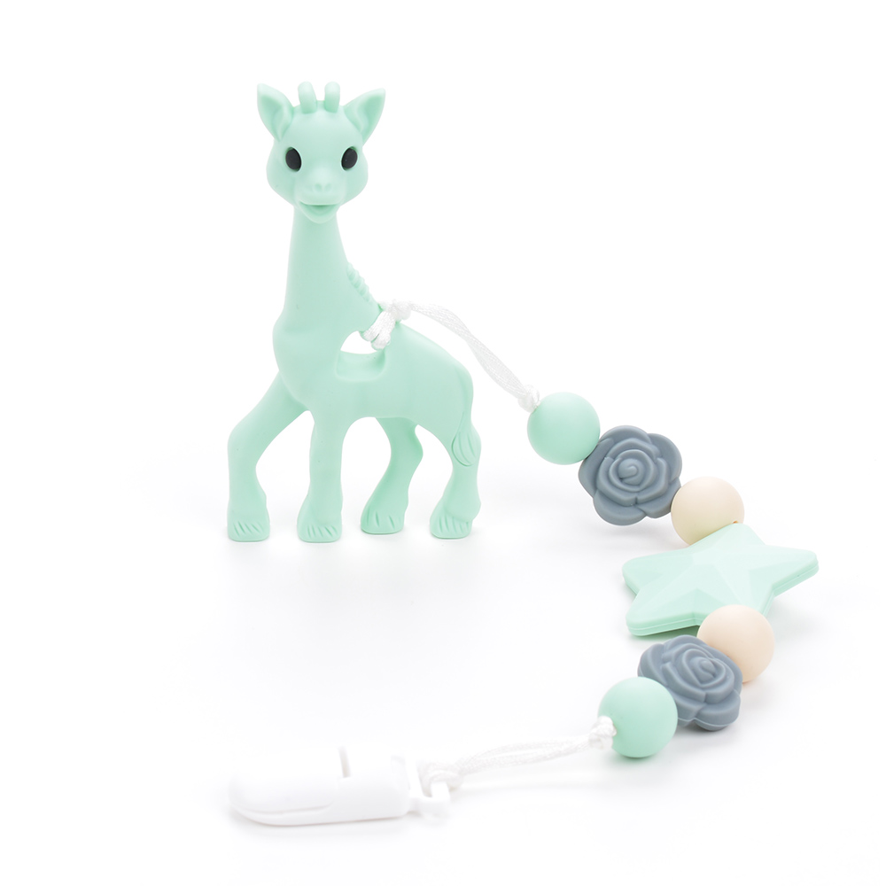 Giraffe Baby Pacifier Teething Clip